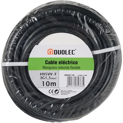 Cable eléctrico manguera 3 hilos, 1,5 mm2 flexible 10 metros