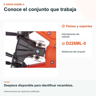 Cabezal vareador Anova D226ML-5 � 4+4 varillas de carbono � adaptador de 9 estr�as