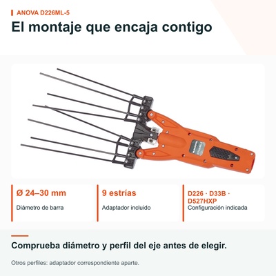 Cabezal vareador Anova D226ML-5 � 4+4 varillas de carbono � adaptador de 9 estr�as