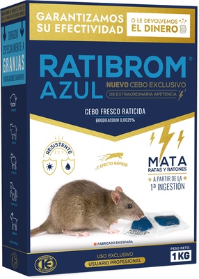 Raticida Ratibrom Azul Superapetente 1 kg