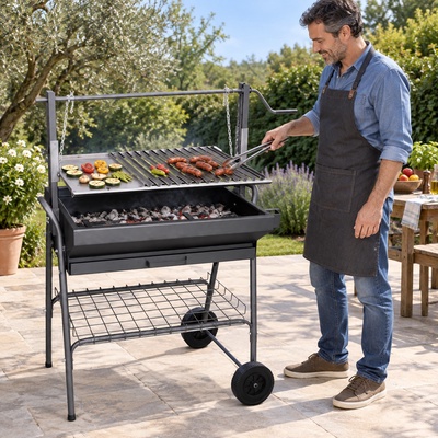 Barbacoa Santana Plancha-parrilla 100 cm con Ruedas