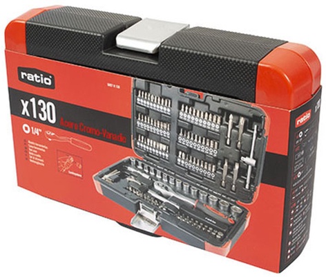 Maletin Vasos y Puntas 130 Pcs CR-V Ratio