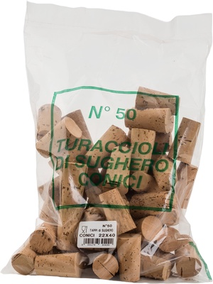 Bolsa 50 Unidades Corcho Conico 23x40