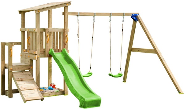 Parque juegos infantil de madera Penthouse XL con columpio doble