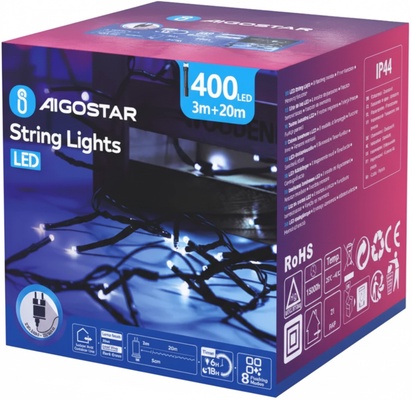 Tira de Luces Led de Navidad Luz Azul 400 Led 20 Mt Tira de Luces Led de Navidad Luz Azul 400 Led 20 Mt