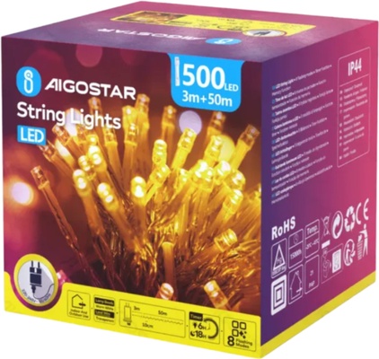 Guirnalda Luces Led Navidad Luz Calida Max 6W 50 Metros Guirnalda Luces Led Navidad Luz Calida Max 6W 50 Metros