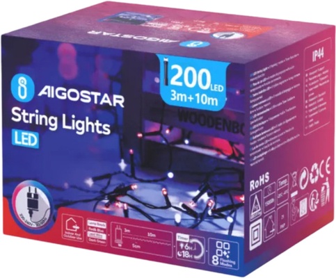 Tira Luces Led Navidad Luz Azul y Roja 3.6W 10 Metros