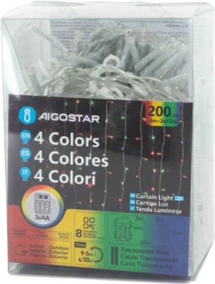 Tira Luces Led Navidad Ventana Varios Colores 2 mt Pilas