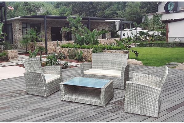 Conjunto Jardin Ibiza con Sofa, 2 Sillones, Mesa Baja