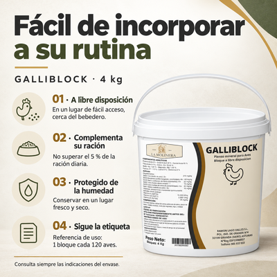 Bloque Mineral Gallinas GalliBlock 4 kg