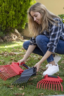 Rastrillo de Jardin 3 en 1 Desmontable 174 cm - Recoge Hojas Ajustable