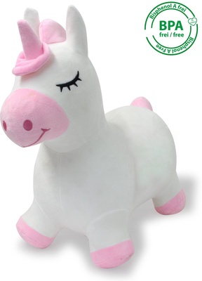 Correpasillos Unicornio Saltarin Peluche con Bomba