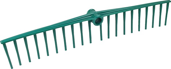 Rastrillo Plastico 22 Puas Curvo Verde