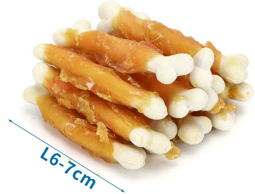 Huesos de Cuero Blanco Envueltos en Pollo