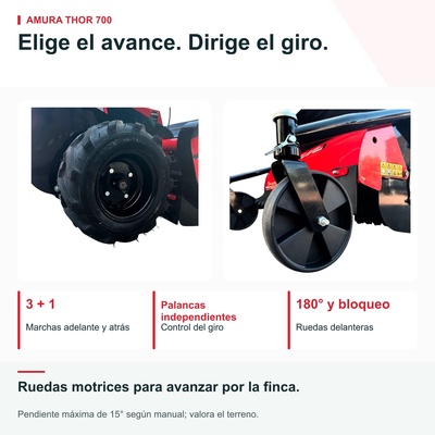 Desbrozadora de martillos Amura Thor 700 � 302 cc � 69 cm � arranque el�ctrico