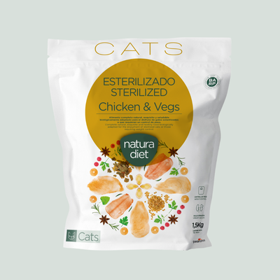Pienso para Gatos Natura Diet Sterilized Chicken & Vegs 3 Kg