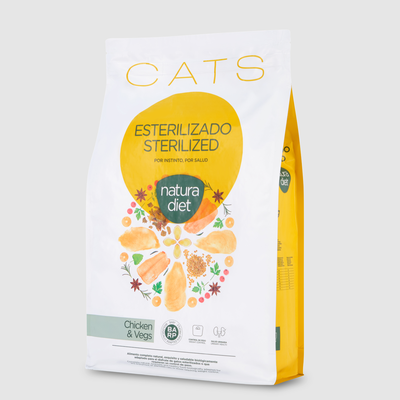 Pienso para Gatos Natura Diet Cats Sterilized Chicken & Vegs 8 Kg
