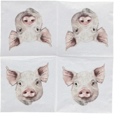 Servilletas Papel Cerdo 33x33 cm 20uds