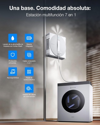COVACS WINBOT W3 OMNI Robot Limpiacristales con Estaci�n Multifunci�n, Autolavado de Mopa, Limpieza Inteligente de Bordes, Atomizador Triple, Control v�a App, Protecci�n de 12 Fases