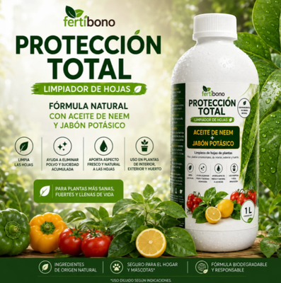 Proteccion Total Jabon Potasico + Aceite de Neem Plantas 1 Litro