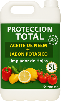 Proteccion Total Jabon Potasico + Aceite de Neem Plantas 5 Litros