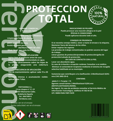 Proteccion Total Jabon Potasico + Aceite de Neem Plantas 5 Litros