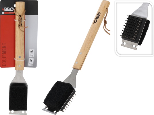 Cepillo Acero Inoxidable para Barbacoa - 39,5x9,10 cm