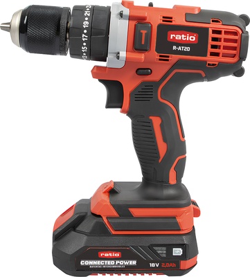 Taladro atornillador percutor Ratio R-AT20 18 V con bater�a 2 Ah y malet�n