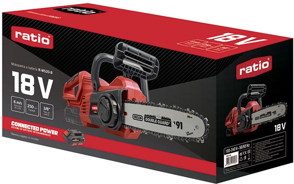 Motosierra a bater�a Ratio R-MS20-B 18 V espada de 25 cm, sin bater�a ni cargador