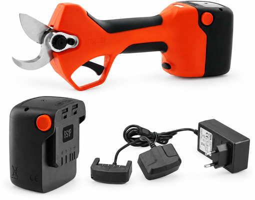 Pack tijera de poda Stocker Magma E-35 TP 21 V con mango telesc�pico 190-310 cm, bater�a 2,6 Ah y cargador doble
