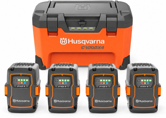 Pack multicargador Husqvarna 40-C1000X4 + 4 bater�as 40-B140X 36 V 4 Ah