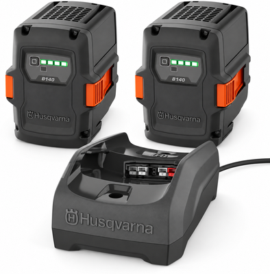 Pack energía Husqvarna: 2 baterías 40-B140 36 V 4 Ah + cargador 40-C80 Pack energía Husqvarna: 2 baterías 40-B140 36 V 4 Ah + cargador 40-C80