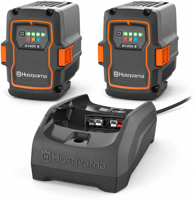 Pack energía Husqvarna: 2 baterías 40-B140X 36 V 4 Ah + cargador 40-C80 Pack energía Husqvarna: 2 baterías 40-B140X 36 V 4 Ah + cargador 40-C80