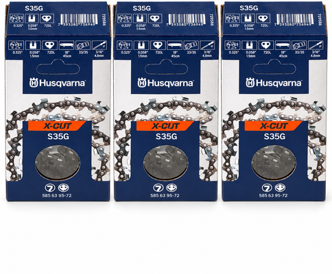 Pack 3 cadenas de motosierra Husqvarna X-CUT S35G 72 eslabones � .325 � 1,5 mm