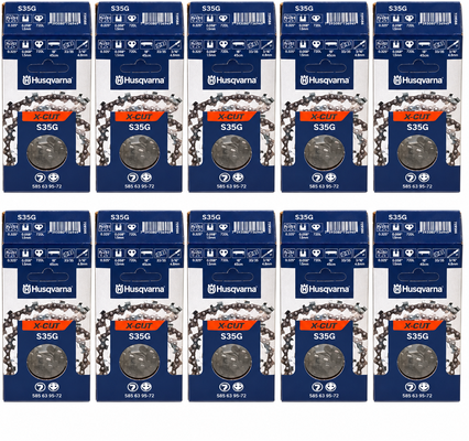 Pack 10 cadenas de motosierra Husqvarna X-CUT S35G 72 eslabones · .325 · 1,5 mm Pack 10 cadenas de motosierra Husqvarna X-CUT S35G 72 eslabones · .325 · 1,5 mm