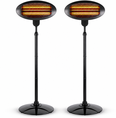 Pack oferta 2 estufas el�ctricas de exterior con pie Koopman EE5000030 2000 W IPX4