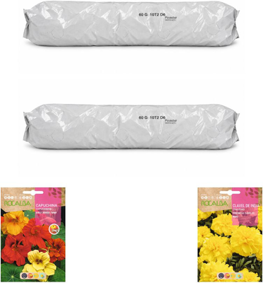 Pack flores compactas para huerto urbano: 2 sacos + 2 sobres Rocalba