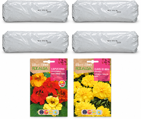 Pack flores compactas: 2 sacos + 2 sobres | Gama de 2, 4 y 8
