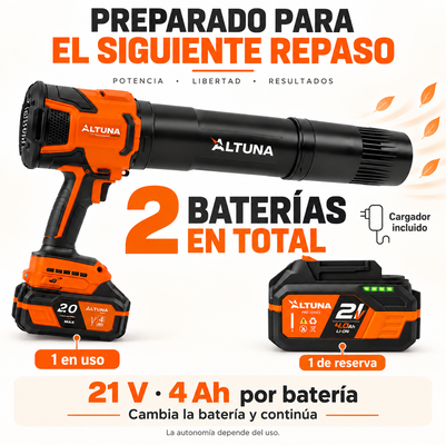Pack soplador Altuna AS01 21 V con 2 bater�as de 4 Ah y cargador