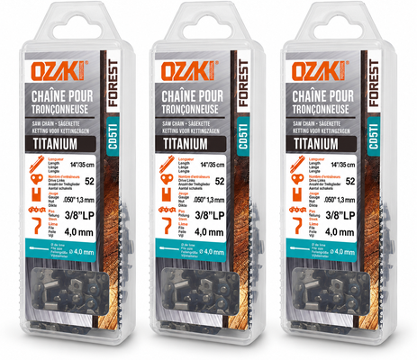 Pack 3 cadenas de motosierra Ozaki TITANIUM 3/8
